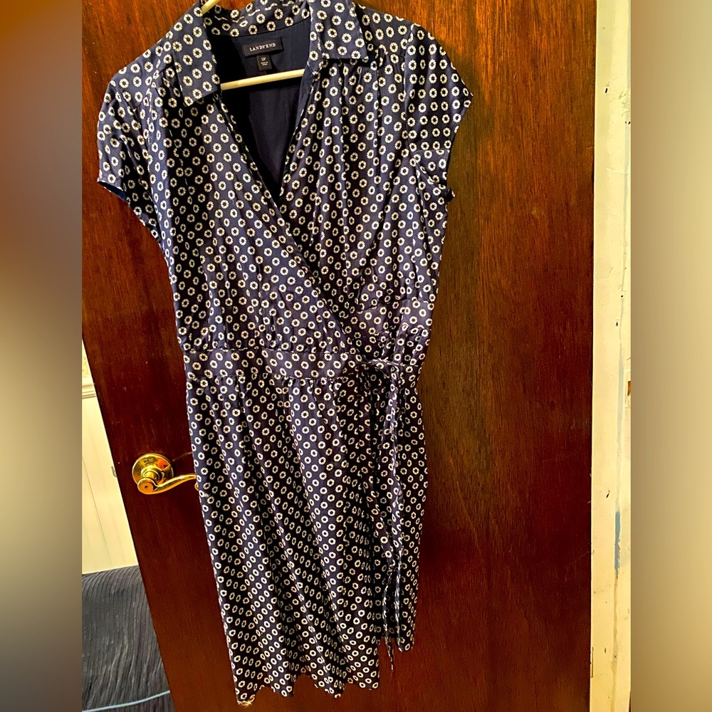 Navy print dress